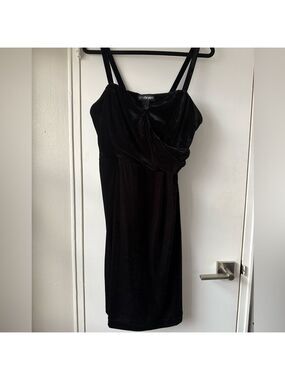 Lane Bryant Velour Cocktail Dress Black Midi Sz 18 $100 Sweetheart Stretch